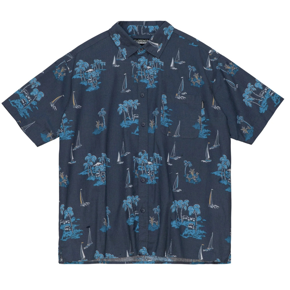 NEW Florence Marine X Men's Small Makani Aloha Navy Hawaiian T-Shirt M18-4
